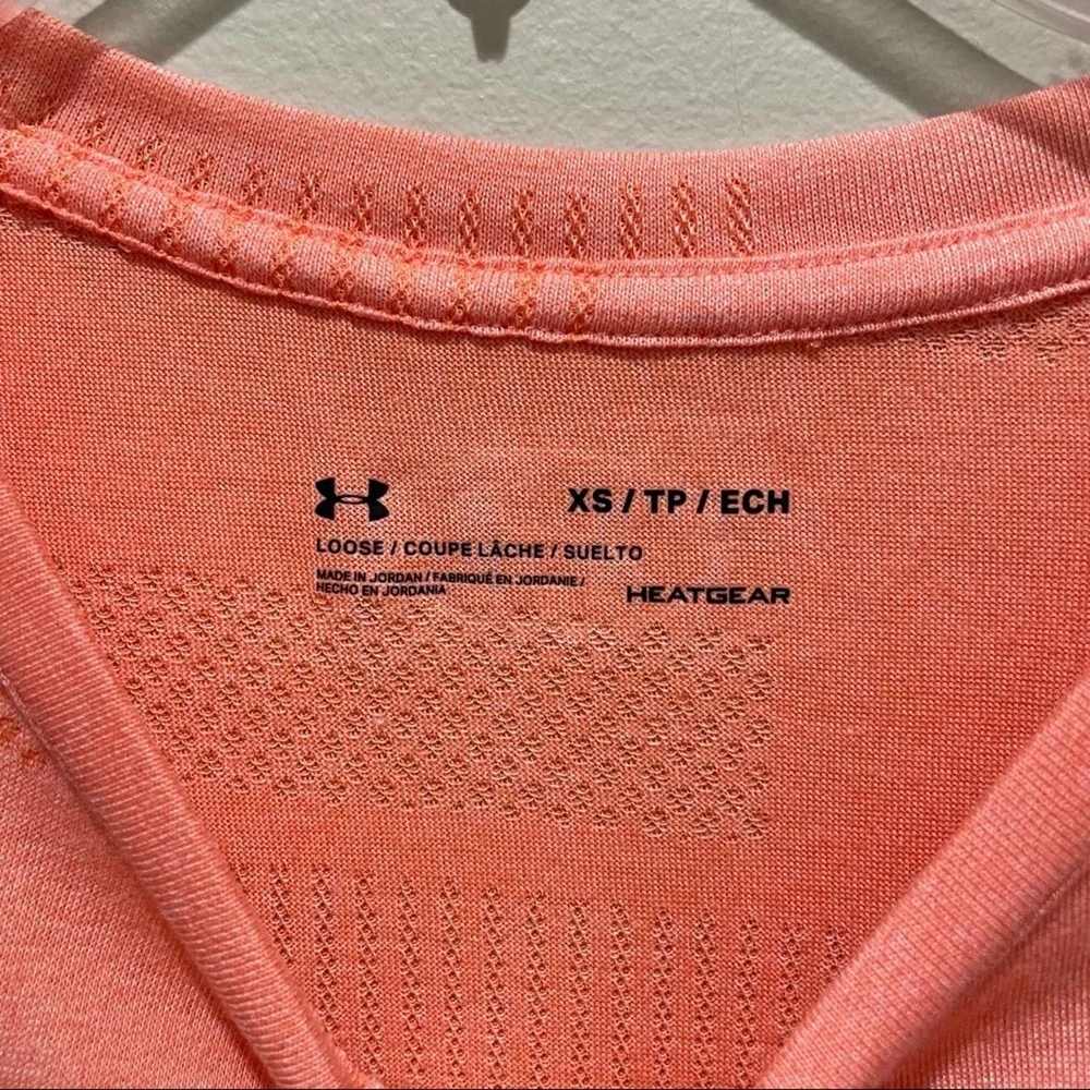 Under Armour HeatGear Velocity Crew Neck Short Sleeve Tee Shirt Orange Size XS - Picture 4 of 8
